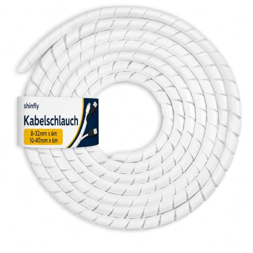 shinfly 2×6 m Kabelschlauch, Kabelschutzschlauch 8-32mm (6m), 10-40mm (6m)