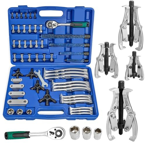 FreeTec Universal lageravdragare set, 3 tum 10 cm (10 x 15 cm) lageravdragare och invändigt lageravdragare set med vändbara avtagbara armar, 2 & 3-armars avdragare verktyg för lager, remskivor