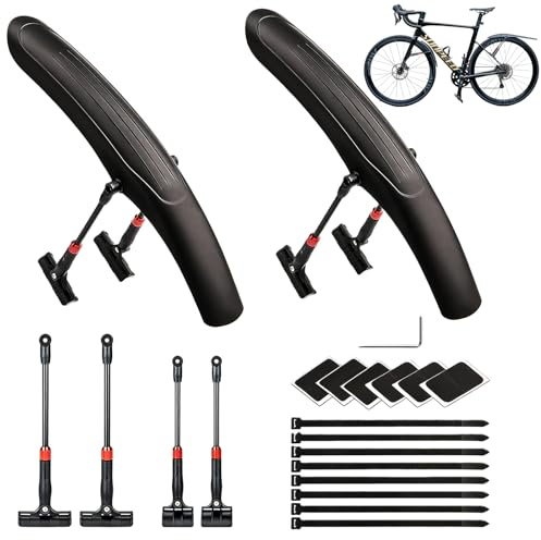 BYZESTY Juego de guardabarros para bicicleta de montaña, guardabarros para bicicleta de montaña, guardabarros ajustable para bicicleta de montaña, bicicleta de carretera, bicicleta de ciudad