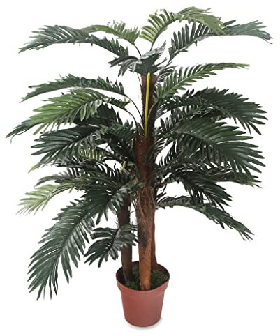 Closer2Nature 4ft 6” Tall Artificial Plant - Realistic Areca Palm Tree with Silk Leaves; Perfect Fake Plants Indoor Artificial Tree for Home Decor - Includes Brown Plastic Pot