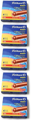 Pelikan Patronen, 5 Päckchen brillant-grün. mit je 6 Tintenpatronen 4001 (5 Päckchen, brillant-rot)
