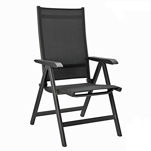 Kettler Advantage Basic Plus Multipositionssessel, Pflegeleicht,Stabilem, Aluminium, anthrazit, 65 x 61 x 109 cm, 0301201-7000