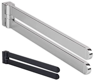 Gedotec Handtuchhalter | Ocean | Handtuchstange schwenkbar und drehbar | 1 Stück | Handtuch-Reling Metall Chrom poliert | Handtuch-Aufhänger Länge 400 mm Wand-Montage | Badetuchhalter 2-armig