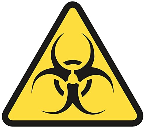 Samunshi® Warndreieck Biohazard Aufkleber Biohazardaufkleber - 25x22cm mehrfarbig