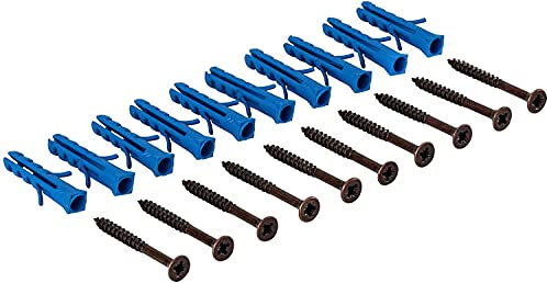 Gedotec Screw set for perforated and drilled transition profiles and end profile made of aluminium, screws with dowels for floor mounting, steel bronze, 1 set - mounting material for screwing