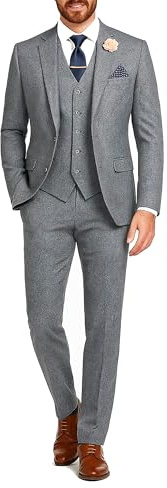 Thomas Shelby - Completo da uomo in 3 pezzi a righe sottili della serie Peaky Blinders, perfetto per cena, feste, matrimoni, balli, grigio, XL