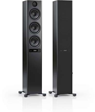 Nubert nuPro XS-6000 RC | Schwarzes Standlautsprecherpaar | 2 Stück High End Lautsprecher | Bluetooth Lautsprecher aptX HD | Kabellose Verbindung High Res 192 kHz/24 bit | Aktivboxen 3,5 Wege