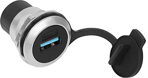 QIANRENON USB 3.0 Panel Gewinde Feste Montage Kupplung Adapter USB 3.0 Buchse auf Buchse Versenkte Panel Mount Stecker 5 Gbps,Anti-Lockerung Dichtung Staubdichte Abdeckung,für Armaturenbrett