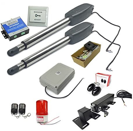 Kit apriporta automatico automatico a doppio braccio elettrico apriporta battente apriporta operatore motore attuatore più vicino cancello a battente + sistema di controllo wifi per vialetto vialetto