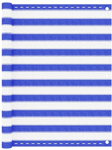 vidaXL Balkon Sichtschutz Bespannung Terrasse Windschutz Sonnenschutz Balkonbespannung Balkonverkleidung Balkonsichtschutz Blau Weiß 120x400cm HDPE