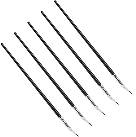 Set di Pennelli per Eyeliner Ad Angolo per un Trucco degli Occhi , 5 Pennelli Piegati in Stili Ultra Fini, Definiti e per il Trucco, Set di Pennelli per Trucco