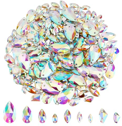 SUPERFINDINGS 300 st 9 stilar fiskeattraktionsblad spinnare skedar droppformade fasetterade blad hästögonform blad spinnare för att göra konstgjorda beten styva beten