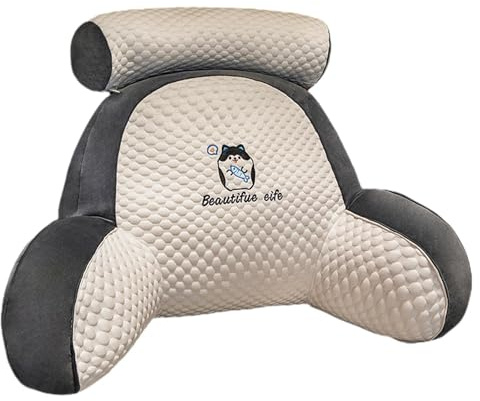 Yajimsa Lectura - Almohada para Reposo En La Cama con Cuello Desmontable Y Brazos | Respaldo Cama Descanso Cama Trasera Cojín Apoyo, para Relajarse, Jugar, Ver La Televisión O Leer