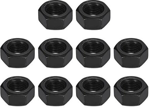 QUARKZMAN 7/16-20 Hexagonales Tuercas, Carbono Acero Grado 8.8 Negro Óxido Hexagonal Tuerca para Tornillo Perno, 10 de Paquete