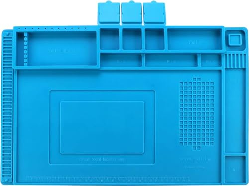 Soldering Mat, Silicone Soldering Mat 45 x 30 cm, 500 °C Workbench Mat for Repair Watches, Phones, Laptop