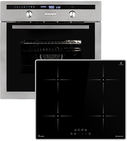 Cuisinière: 60cm Four encastrable EB8013ED + 59cm Plaque Induction IH85900ED | Rôtisserie | Capteur de température du cœur | Gril | Air chaud | Tiroirs télescopiques | SET8013IH859ED