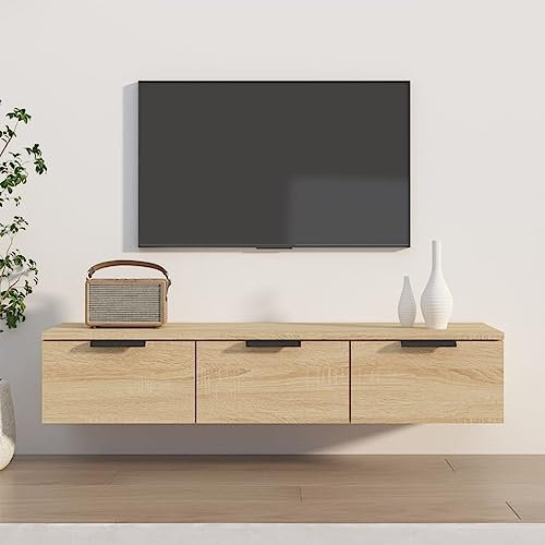 ShGaxin Wandschrank, Hängeschrank, Badezimmerschrank, Badschrank, Aufsatzschrank, Gewürzschrank, Wall Cabinet, Sonoma-Eiche 102x30x20 cm Holzwerkstoff