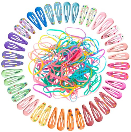KEYRI 140 PCS Colorful Hair Clips 1.18 Inch Solid Color Hair Accessories for Baby Girls Delicate Rubber Bands Small Hair Barrettes Toddler Hair Clips for Kids and Little Girls (Macaron)