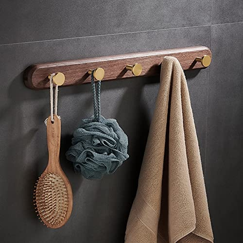 HandtuchstangeBadezimmer-Zubehör-Set aus Holz, Badezimmer-Zubehör-Set, Handtuchhalter, Bademantelhaken, Toilettenpapierhalter, Handtuchhalter, an der Wand montierte Handtuchstange (Größe: fünfreihige