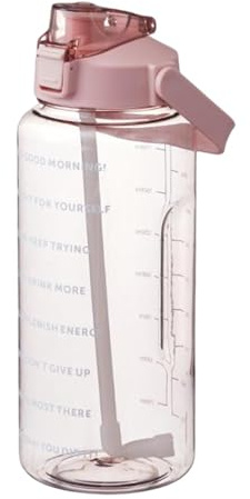 Sport Water Bottle - 2L Large Water Bottle | Gym Drinks Jug | Fitness Water Cup | Leakproof Water Bottle | Drinking Bottle | Motivational Drinking Water Bottle | Gym Water Bottle With Time Marking