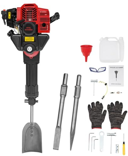 DAOHHFO 52cc Garden Tree Digger, 1900W Portable Excavator Digging Shovel Machine (Shovel + Pointed Pickaxe + Flat Pickaxe), Air-Cooled Digging Single Cylinder Hole Digger Machine for Garden Farm