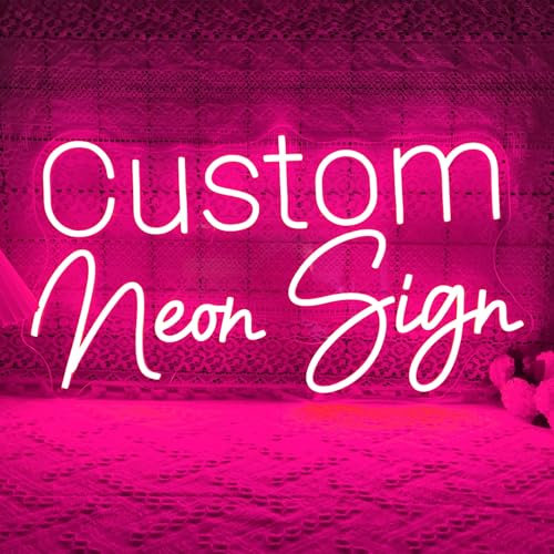 KOPLYEM Neon Schild Personalisiert, Personalisierte Led Leuchtschilder für Wanddekoration, Bar, Schlafzimmer, Hochzeit, Geburtstagsparty, Geschenk Leuchtschild Personalisiert(25-155 CM Länge)