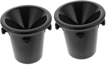 SMASOLO Cubos De Cata De Vinos Doble Asa 2 Piezas Negro Plástico Resistente Cubo para Hielo y Escupidera Vino para Degustación y Eventos