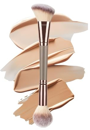 Byuexhp dubbelsidiga sminkborstar, dubbelappliceringsverktyg | Puderborste, för flytande och krämig foundation, concealer, rouge och highlighter