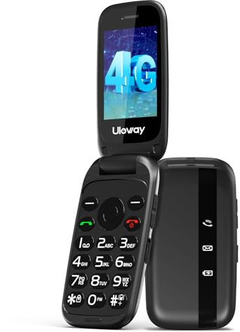4G Telefono Cellulare per Anziani con Tasti Grandi, LTE Flip Telefoni Cellulari con Annunci vocali, immagini dei contatti, Doppio Slot Nano SIM, 2.4 Pantalla,Pulsante SOS,Selezione rapida,Volume Alto