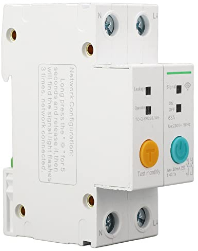Ycauty WiFi Strömbrytare 2P 63A Smart Fjärrkontrollenhet för Hemautomation PA66 Material