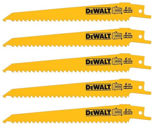 DeWalt DT2359QZ 152mm Reciprocating Blade Fast Cuts Wood with Nails Plastics, DT2359-QZ