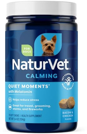 NaturVet Quiet Moments Calming with Melatonin Dog Supplement - 70 Count