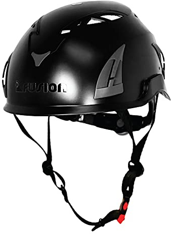 Fusion Climb Meka II Climbing and Zipline Safety Helmet, 6.25-Inch H x 10.3-Inch L x 8.25-Inch W (Black)