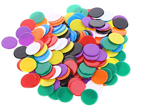 SULOLI Lot de 160 jetons de bingo colorés en plastique pour enfants