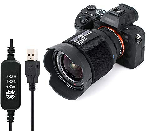 KIWIFOTOS Lens Heater Warmer Dew Heater Strip with Temperature Regulator for Universal Camera Lens Telescopes Eyepieces Heating, Dew Remover Lens Heater Warmer