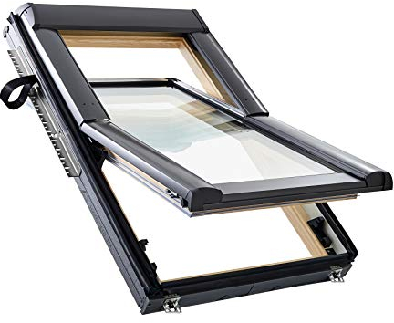 Dachfenster Schwingfenster aus Holz Roto Designo R68C HWD inkl. Eindeckrahmen (Eindeckrahmen ZIE, 114 x 140)