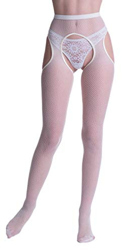 WOOTI TIGHTS Collant Donna in Microrete 15 Den Strip Panty - Elegante, Confortevole e Sexy - Senza Cuciture- Made in Italy