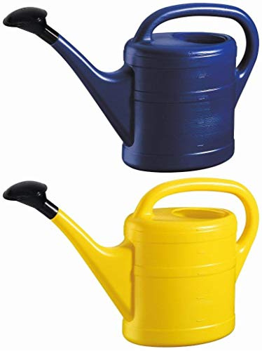 2X Gießkanne 5L BLAU + GELB + 1x KÜHLSCHRANKMAGNET! Gießkannen Kunststoff für groß & klein, Garten & Zimmerpflanzen Gieskanne Gieskannen Giesskanne 5 Liter Watering Can Kinder Zimmergießkanne