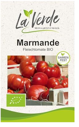 La Verde MEIN GARTEN UND ICH. Marmande BIO Tomatensamen für ca. 8–10 Pflanzen, ertragreiche Fleischtomate, aromatische Früchte, Saatgut ohne Gentechnik