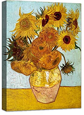 Goldene Sonnenblumen-Wanddekoration, Van Gogh, Leinwandposter, Blume, alte Sonnenblume, Wandkunst, abstraktes Poster, Druck, Kunstwerk für Zuhause, Büro, Wohnzimmer, Innendekoration, Gemälde (VG-2