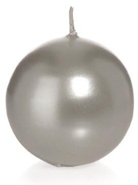 Kugelkerzen Silber, Ø 7 cm, 6 Stück