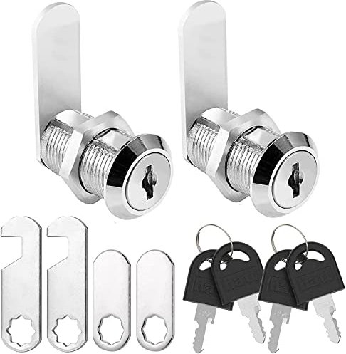 Litensh 2PCS 25mm Security Mailbox Lock, Letter Post Box Cabinet Drawer Cam Lock with Keys, Toolbox Door Cupboard Lever Furniture Locks Locker, 25mm