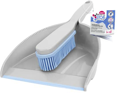 York Hand Brush and Shovel for Cleaning - Rubber Bristles Dustpan Set for Dirt, Hair and Dust Rubber Broom Sweeping Set (30 x 20 x 6) by York, Grey Blue
