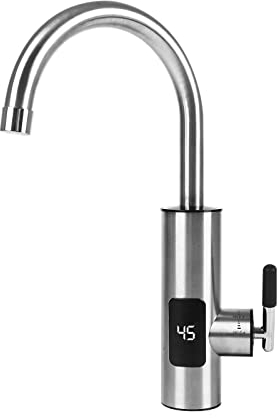 Warmwasserhahn mit Durchlauferhitzer, Elektrischer Küchen-Durchlauferhitzer mit LED-Digitalanzeige, Einstellbare Richtung Heizung Wasserhahn, Geeignet für Badezimmer Küche