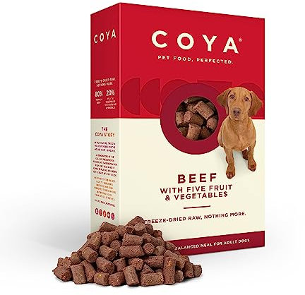COYA Freeze-Dried Raw Dog Food, Beef (150g) - Hypoallergenic & Grain-Free, 80% Meat, 20% Fruit & Vegetables | Complete Dog Food in an Easy Freeze-Dried Solution