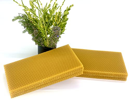 Cera de abeja Natural 1kg Origen ESPAÑA en La Sierra de La Culebra y Sanabria (Zamora) de manera tradicional Sin Parafina - Ecologica 40 laminas de cera de abeja + 10 metros de mecha