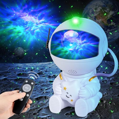 Projecteur d'étoiles Astronaute Galaxy Veilleuse Space Buddy avec nébuleuse et télécommande pour chambre à coucher Cadeau idéal pour enfants et adultes