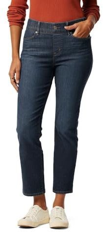Levi Strauss Signature Gold Women's Totally Shaping Ultimate Pull-On Ankle Straight Jean Mid-Rise Stretch Denim (Available in Plus), Blue Rhythm, 20 Plus