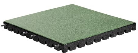 Baldosa de goma con pasador y orificio de conexión – EPDM – 50 x 50 cm – 45 mm – Verde