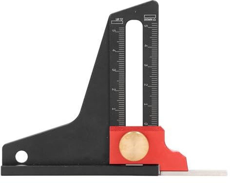 Multifunctional Height Gauge Aluminum Alloy Saw Table Depth Measuring Ruler with Hollow Design, Sturdy, Wear Resistant for Woodworking
